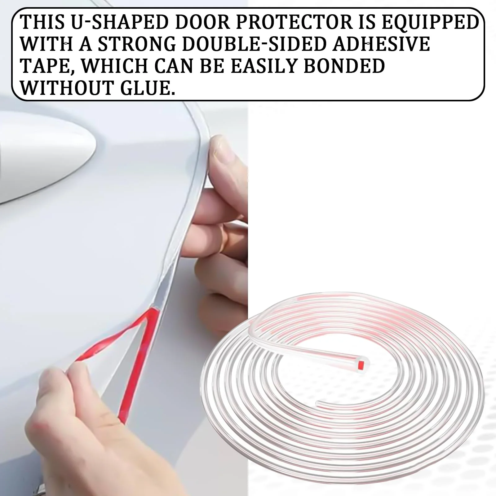 Crystal-Clear Adhesive Car Door Edge Protectors - Universal Fit