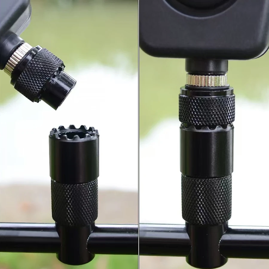Aluminum alloy fishing rod bracket connector built-in magnet M3/8 thread quick release adapter for bite alarm device