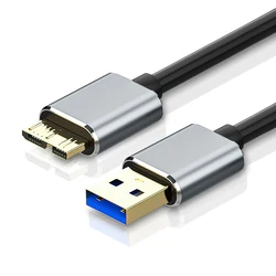High - Speed USB 3.0 External Hard Drive Cable with Micro B Adapter - 1.5m/2m Sync Cord - 2m (Grey)
