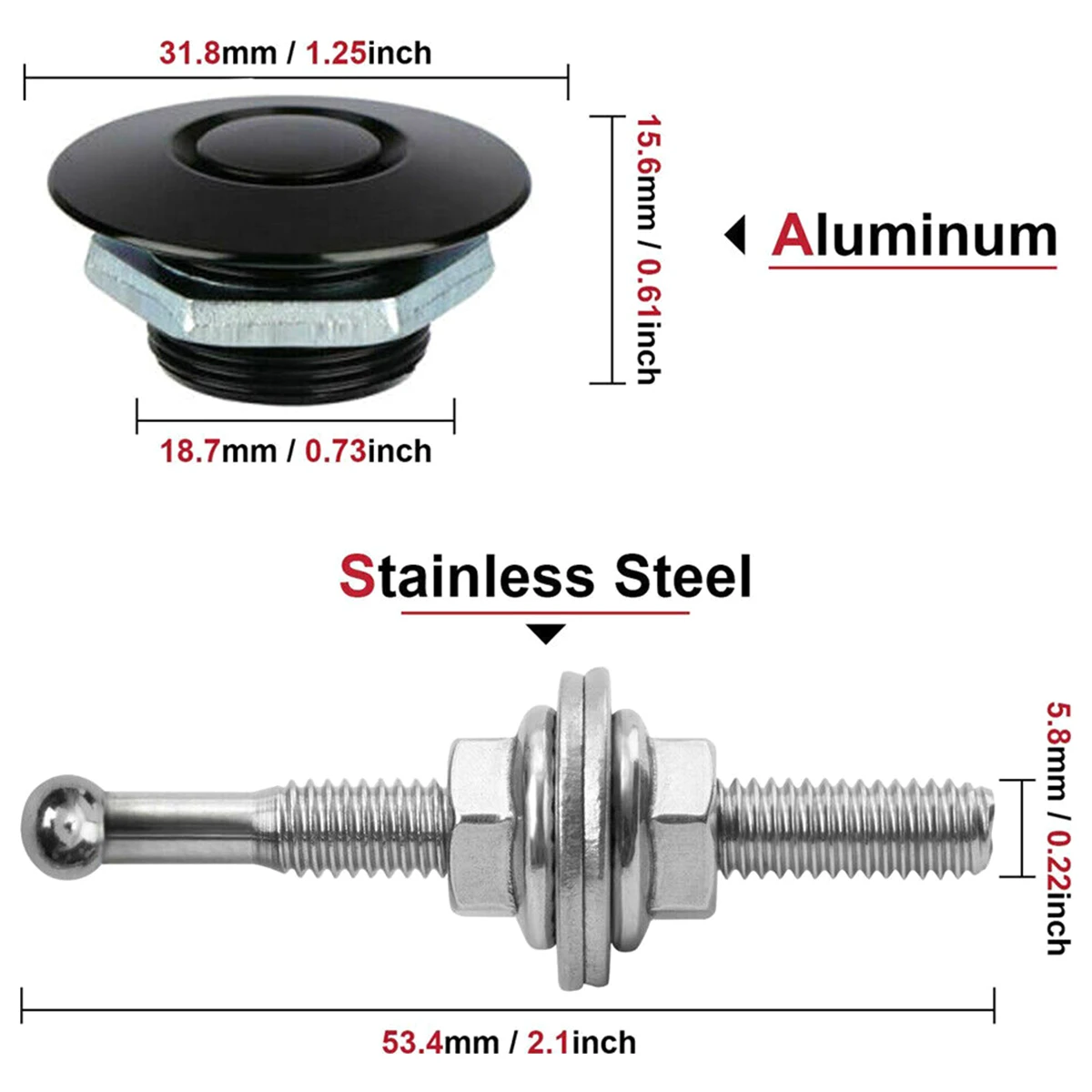 Race Car Hood Security Pins Pack Of 4 Universal Aluminum Vehicle Hood Pins License Plate Lock Clip Bumper Release Pins For Trucks