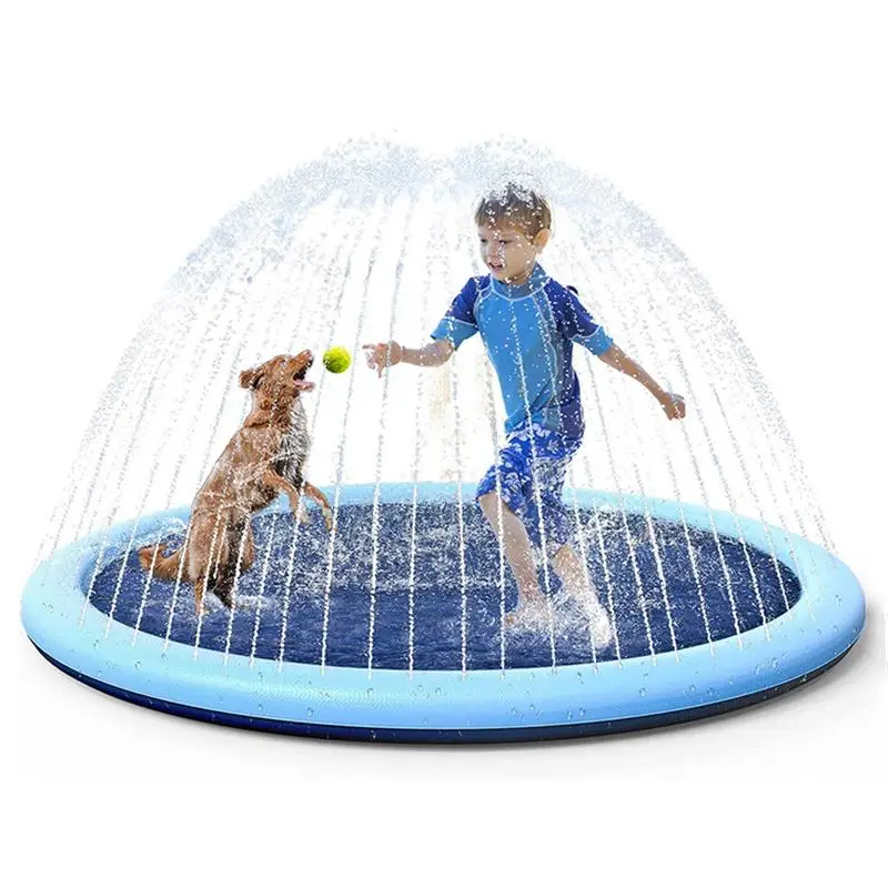 Pet Sprinkler Pad Swimming Pool Inflatable Water Spray Pad Mat Play Cooling Mat Splash Pad