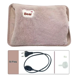 Rechargeable Plush Electric Heating Water Bag - Cozy Winter Hand Warmer (Coffee Handwarmer)