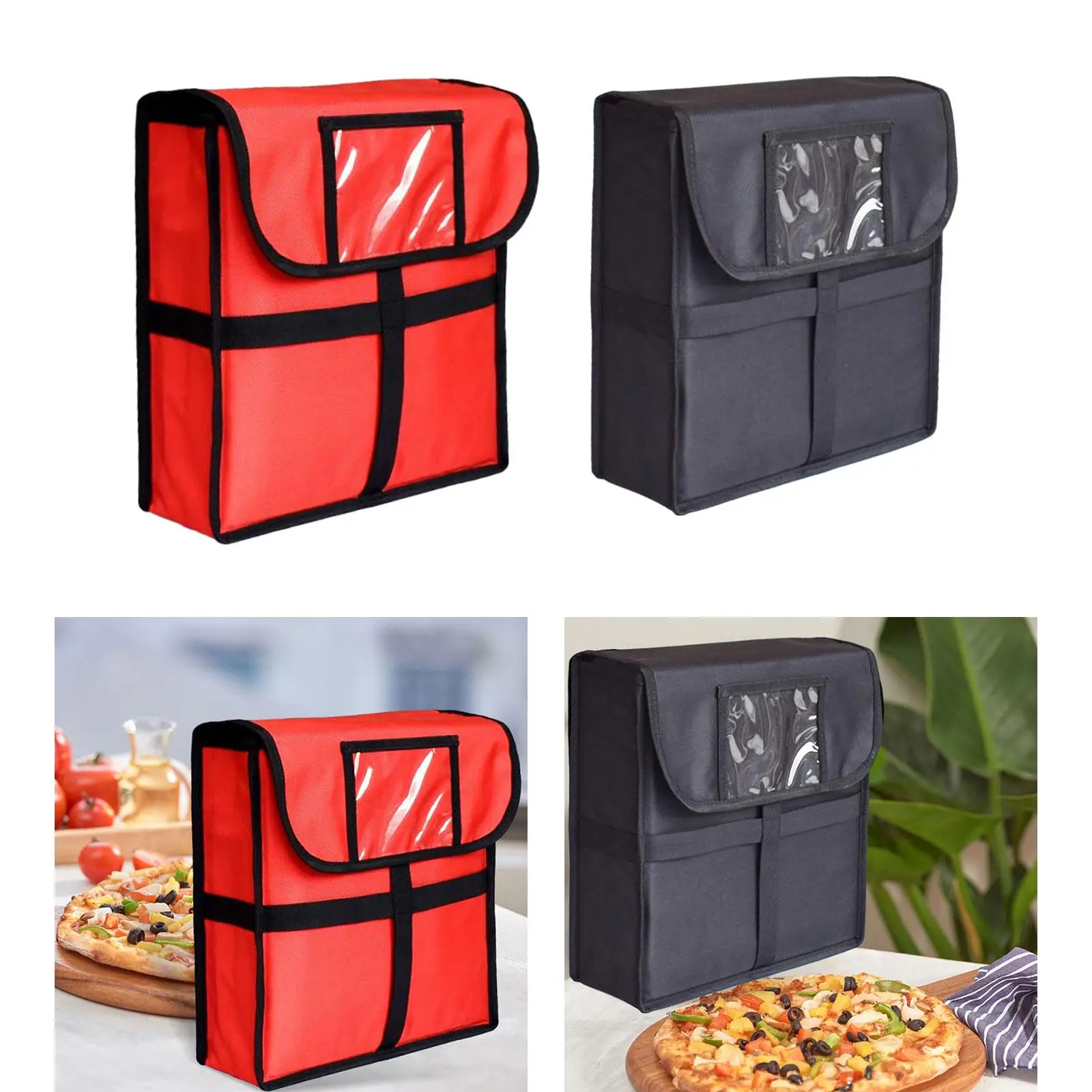 Pizza Develivey Bag Reinforced Carry Handle Fresh Keeping 12.99inchx12.99inchx4.33inch Large Capacity for Travel Shopping Picnic