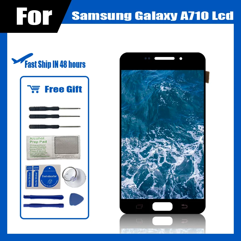 

100% Tested A710 LCD For Samsung Galaxy A7 2016 A710 Display Touch Screen Digitizer Assembly For A710F A710M A7100 LCD OLED