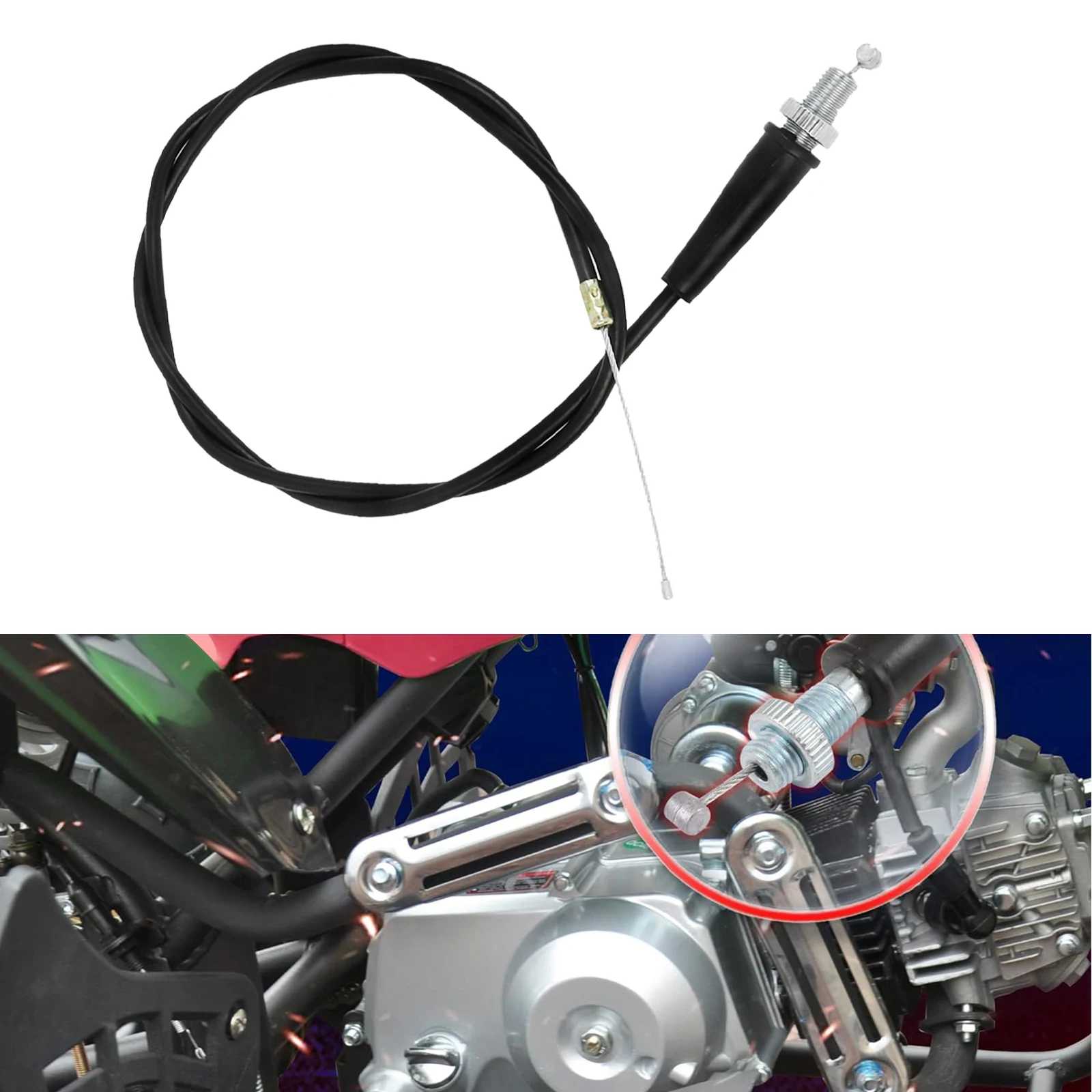 102cm Throttle Cable For 50cc To 125cc Dirt Bikes & ATVs - Pit Bike Quad Accelerator Replacement