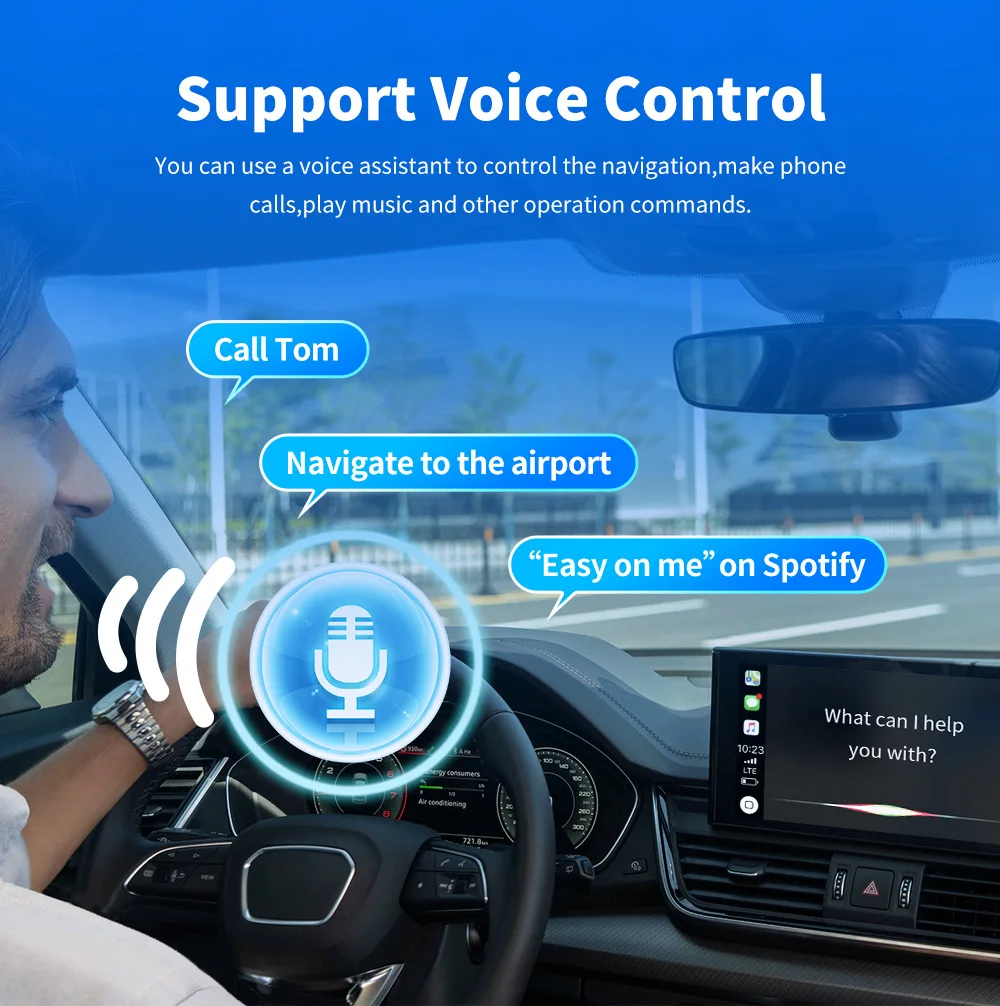 Wireless CarPlay & Android Auto Adapter, Type-C, Plug & Play, 2-in-1 Dongle