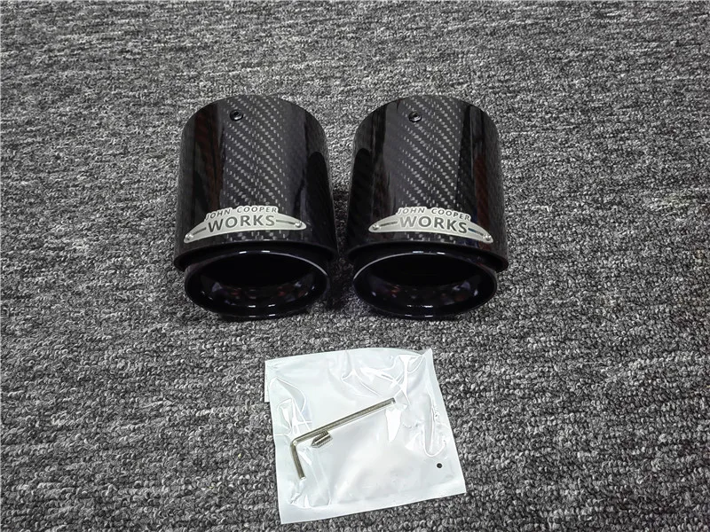 Glossy Carbon Exhaust Tip Pipe For Mini Cooper F54 F55 F56 F57 R60 R61 F60 R55 R56 R57 R58 R59 S JCW 1 Pcs exhaust pipe tip