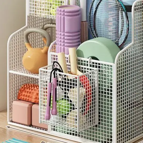 Carrinho Organizador de Equipamentos de Fitn: Suporte para Tapete de Yoga, Cesto para Rede de Badminton e Acórios para ...