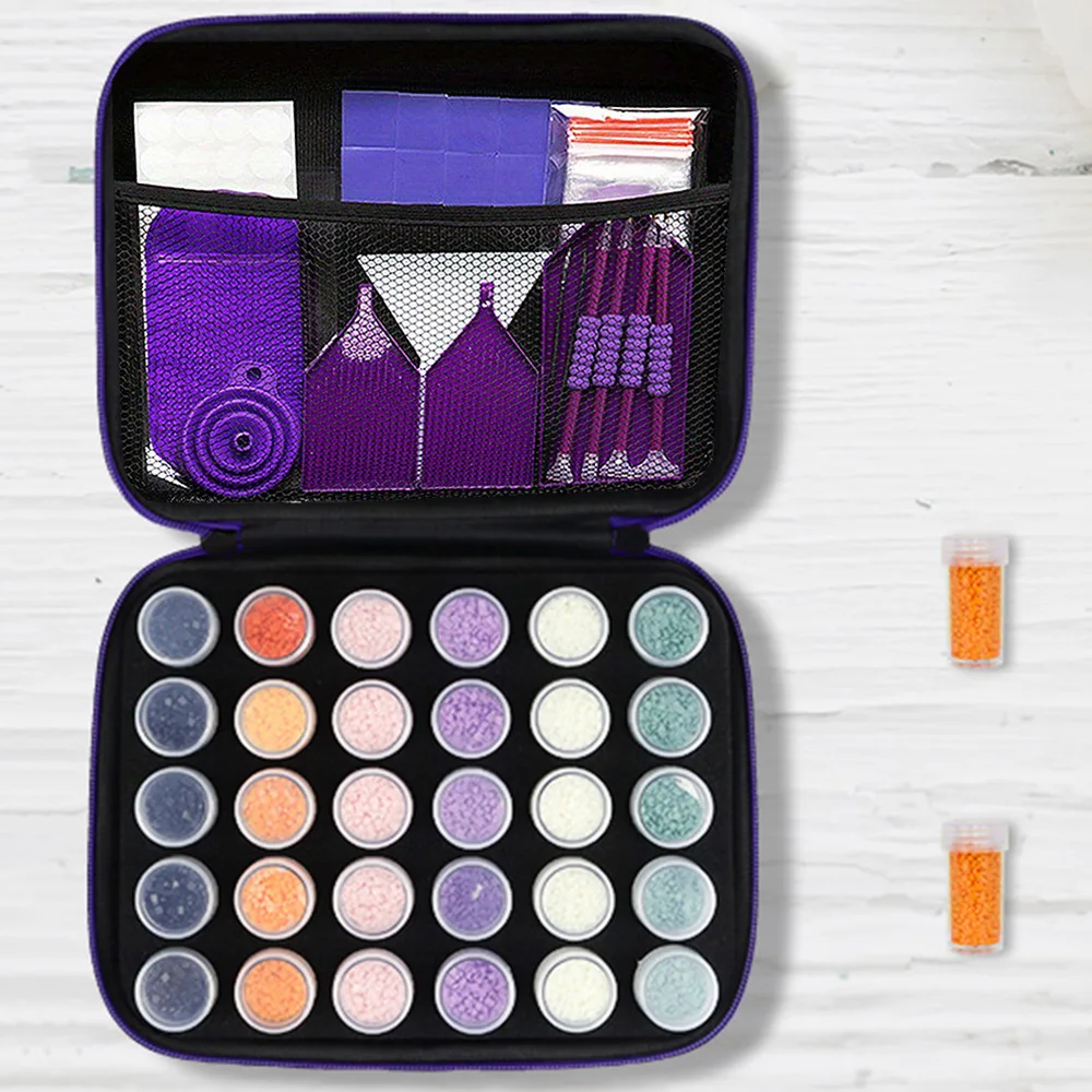 5D DIY 30 Bottles Diamond Painting Kit with Storage Box and Multi-Functional Diamond Painting Tools, Suitable for Diamond Art - 3