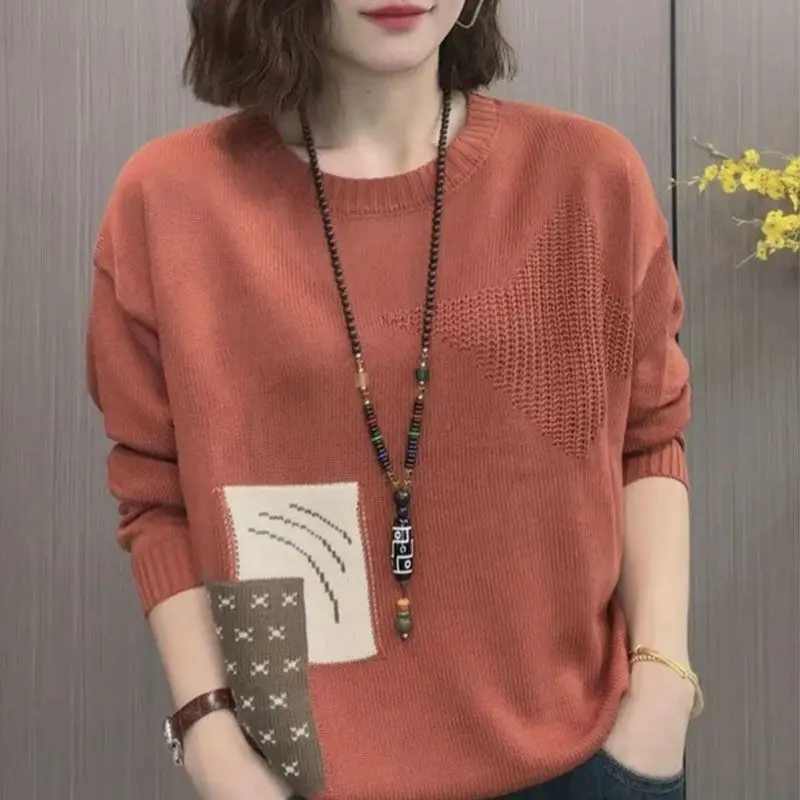 New autumn and winter fashionable long-sleeved jacquard sweater main image 1