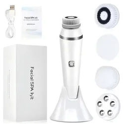 Waterproof IPX7 Deep Clean Facial Exfoliating Massager Brush (White)