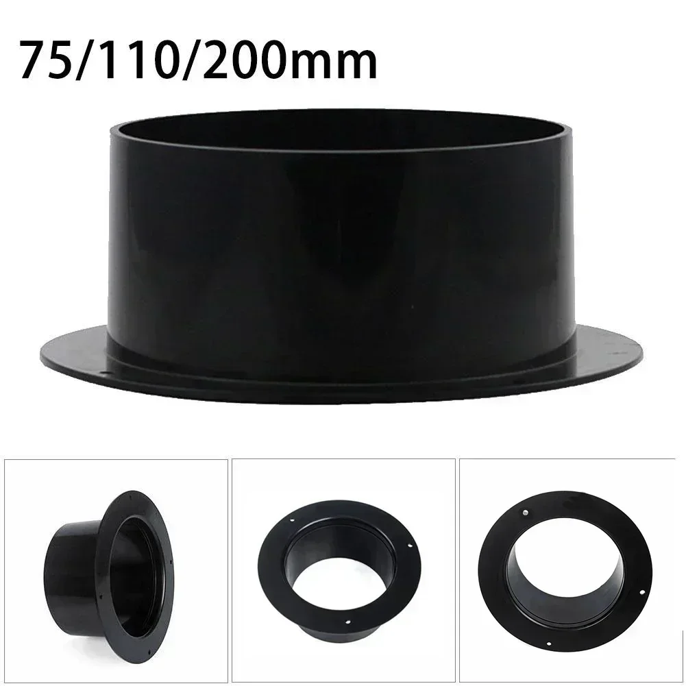 ABS Straight Pipe Flange Ventilation Ducting Exhaust Pipe Connectors Exhaust Air Outlet 75/110/200MM Air Vent-Heating Cooling