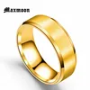 Maxmoon Metal Stainless Steel Wide Rings Sports Male Simple Men Silver Color Jewelry Ring glod Summer Wholesale Business Boy 4