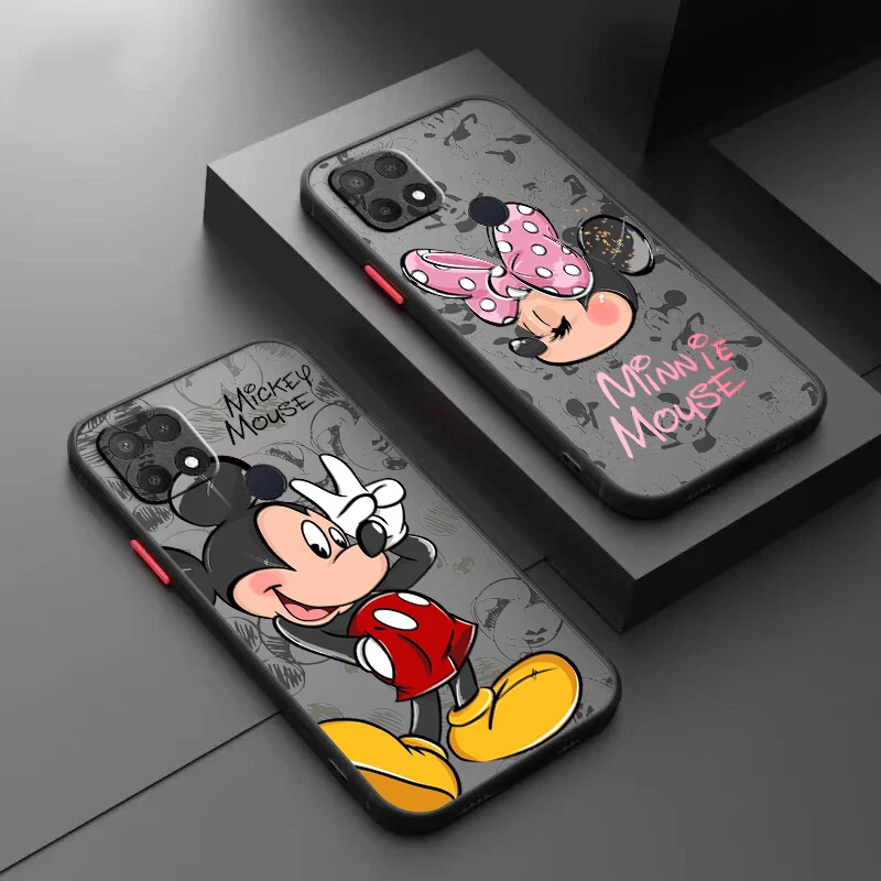 

Cartoon Minnie Mickey Cute For OPPO A98 A96 A94 A78 A77 A76 A74 A72 A57 A56 A55 A53 Frosted Translucent Hard Phone Case Fundas