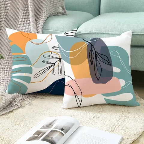 

Polyester Cushion Cover Throw Pillow 45X45CM Leaves Flower Pattern Decorative Cushions Sofa Decoration Pillowcase Pillowcover
