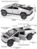 1:24 Tesla Cyberpunk Pickup Truck Model Alloy Simulation Sound And Light Pull Back Off-Road Vehicle Boys Collection Decoration 4