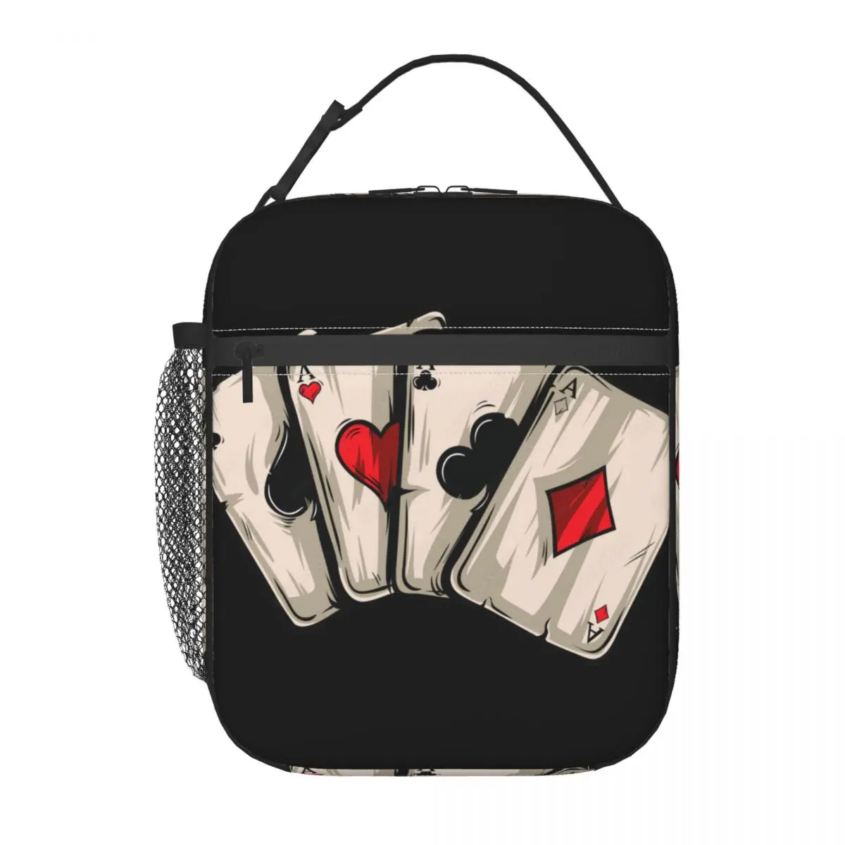 

Insulated Lunch Bag Four Aces Poker Playing Cards Lunch Box Tote Food Handbag