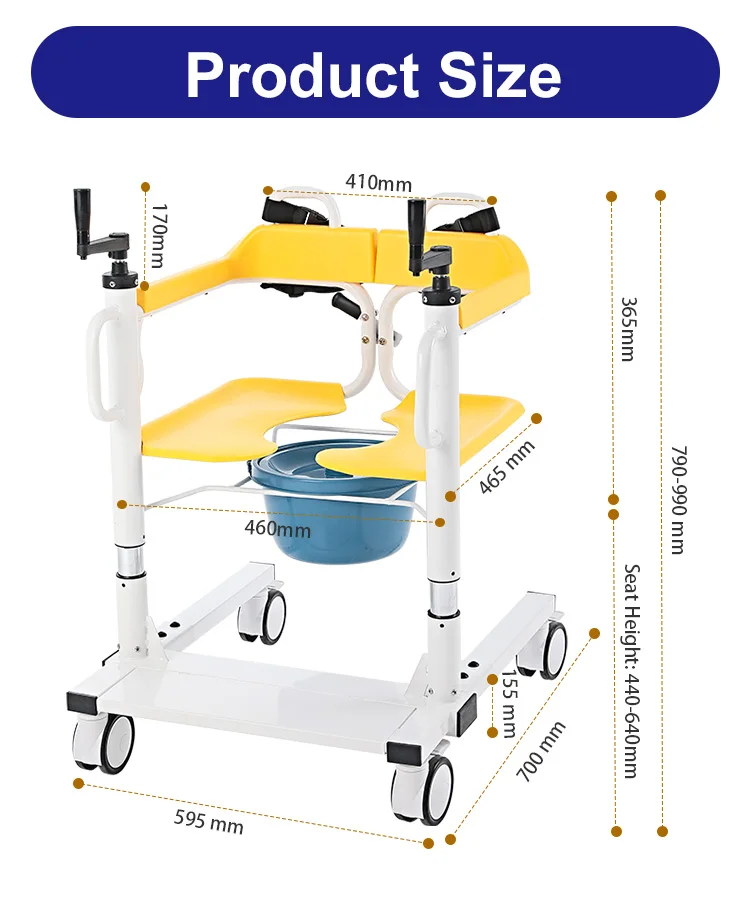 patient transfer lift toilet chair with commode shower  for handicapped 5