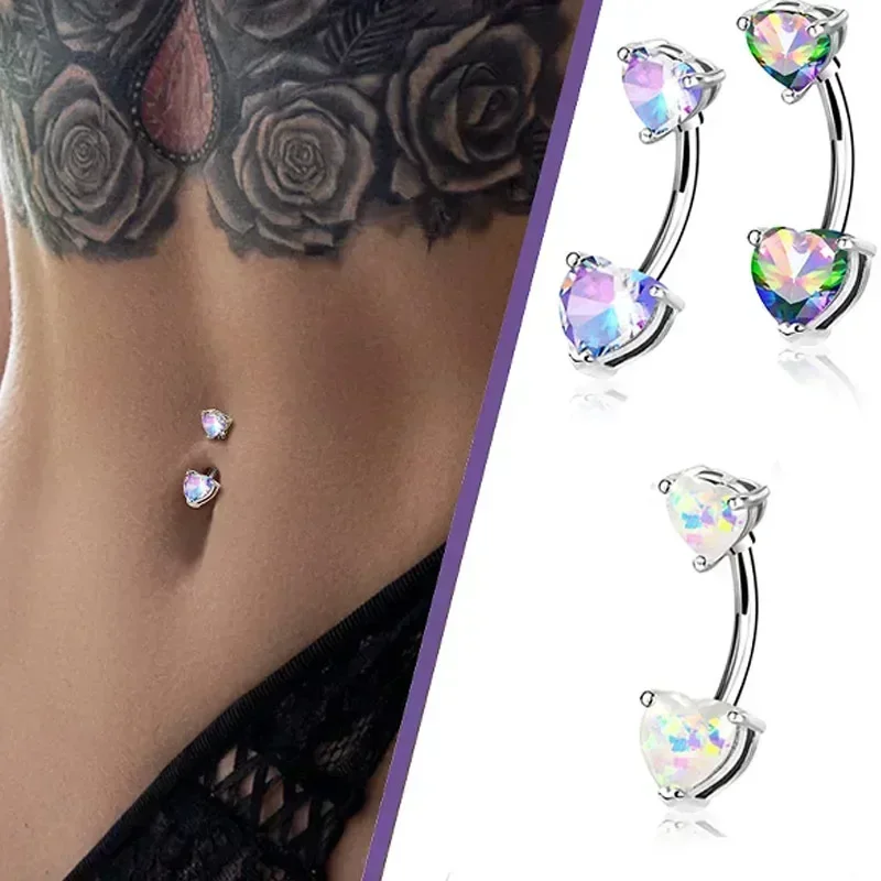 Crystal Navel Nail Ring Alloy Zircon Bar Barbell Drop Flower Dangle Body Piercing Belly Button Rings Men Women Body Jewelry