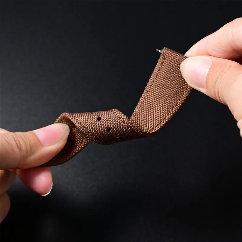 Breathable Woven Nylon Canvas Watch Strap – Quick Release Sport Band
