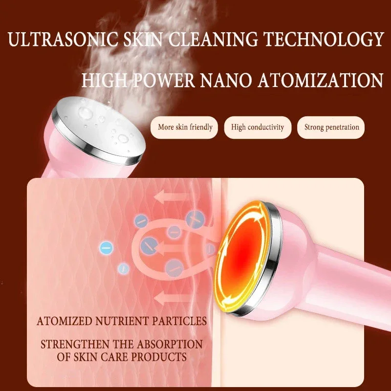 3 in 1 Ultrasonic Lifting Beauty Machine Anti-aging Wrinkle Removal Vibration Massage Apparatus Oxygen Injection Device