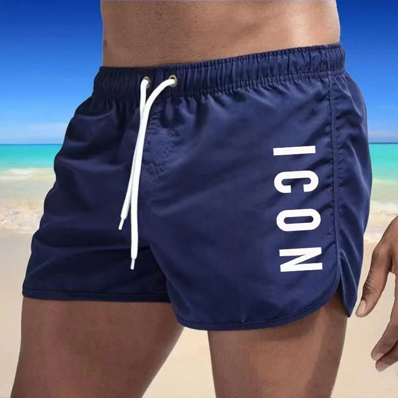 ICON 남성용 럭셔리 비치 바지, 속건성 체육관 조깅, 섹시한 반바지, 휴가 캐주얼 수영 트렁크, 여름 의류