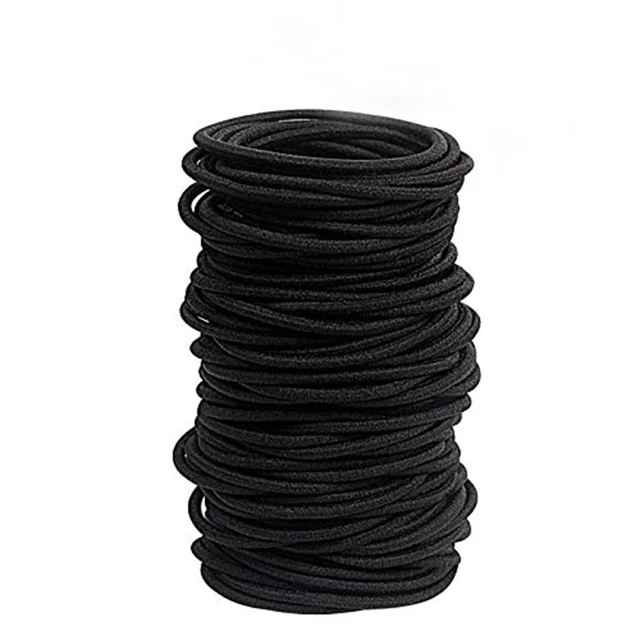 30/50/100pcs Hair Tie Girls with Black Hair Tie High Elastic Rubber Band for Women Men Thin Hair Tie Hair Accessories Hair Ties Black