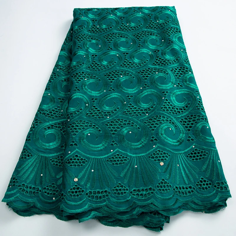 Tela de encaje suizo africano para mujer, tejido de algodón seco francés de alta calidad con piedras, vestido de fiesta nigeriano cosido, 2023
