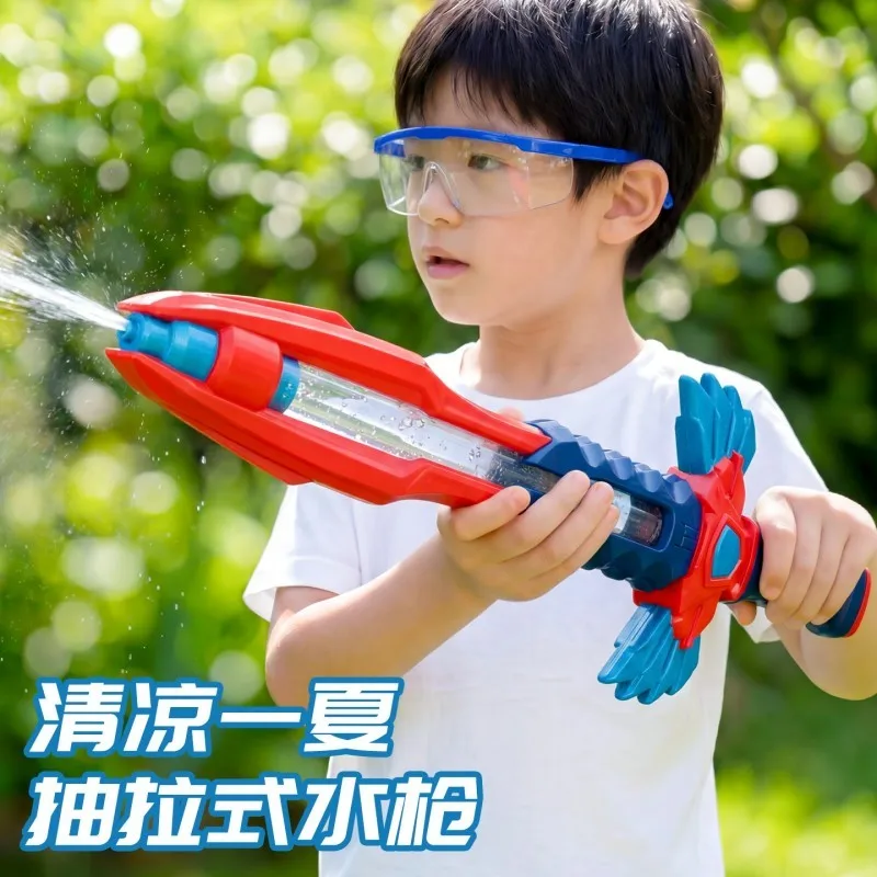 메카 검 물총 대용량 장거리 풀아웃 5구 물총 장난감 어린이 물총 놀이
