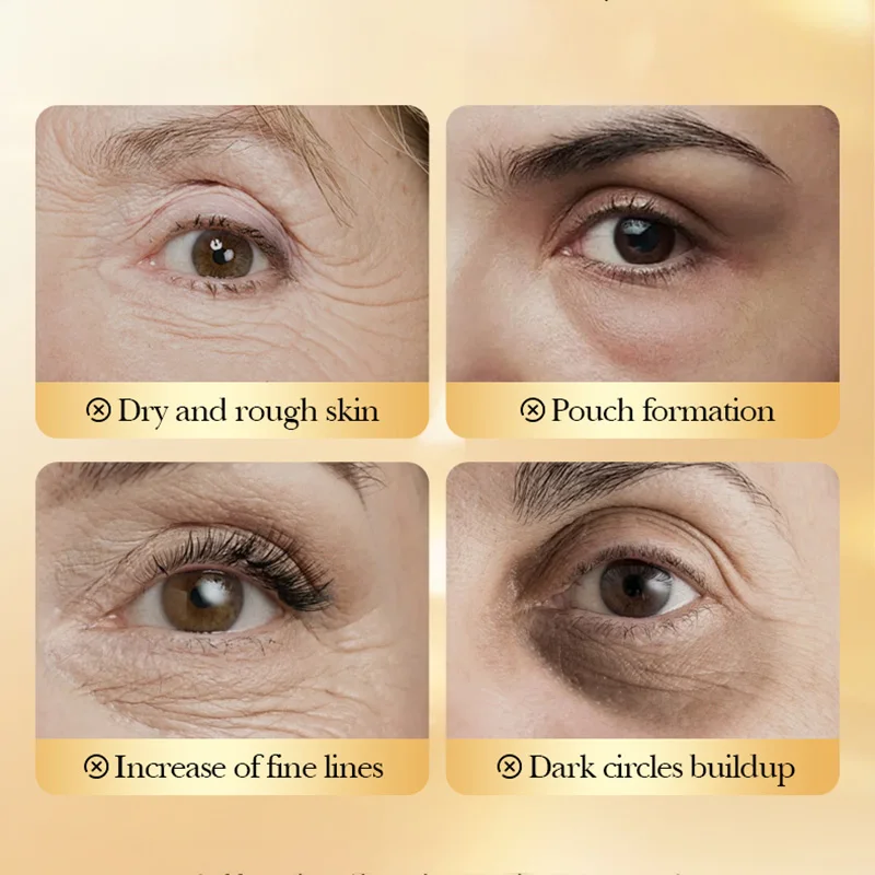 10 Pairs SADOER 24K Golden Crystal Collagen Eye Mask Anti Dark Circles Moisturizing Anti-aging Eye Patches Gel Mask for Eye