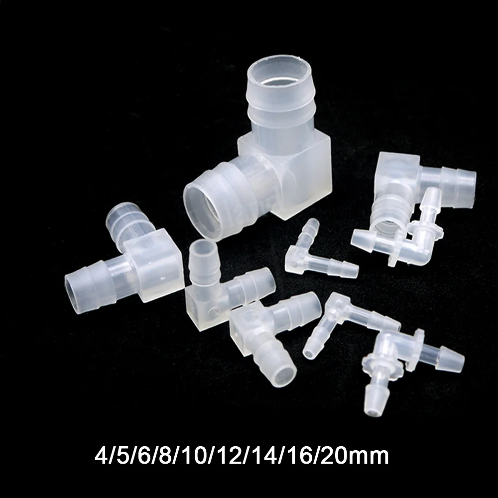 

2/5/10pcs 90 Degree L Elbow Connector 4/5/6/8/10/12/14/16/20mm Plastic Barbed Joiner Pipe Hose Food Grade
