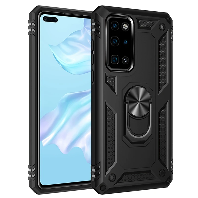 

Luxury Magnetic Car Holder Ring Case For Huawei P40 Pro+ Shockproof Armor Cover For Huawei P40 Lite 4G 5G Phone Back Coque Funda