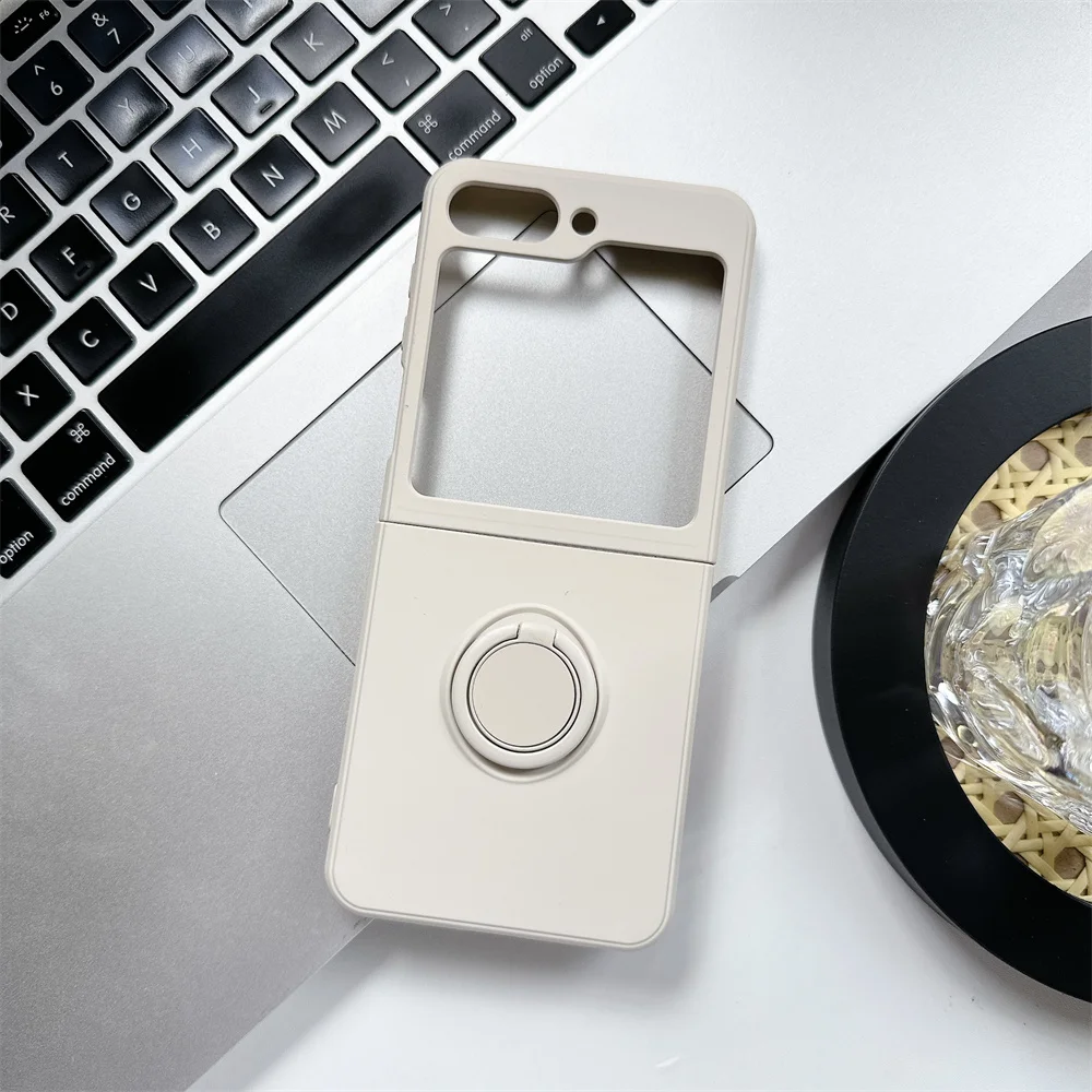 Luxurious Magnetic Ring Stand Silicone Phone Case with Bracket Skin Feel