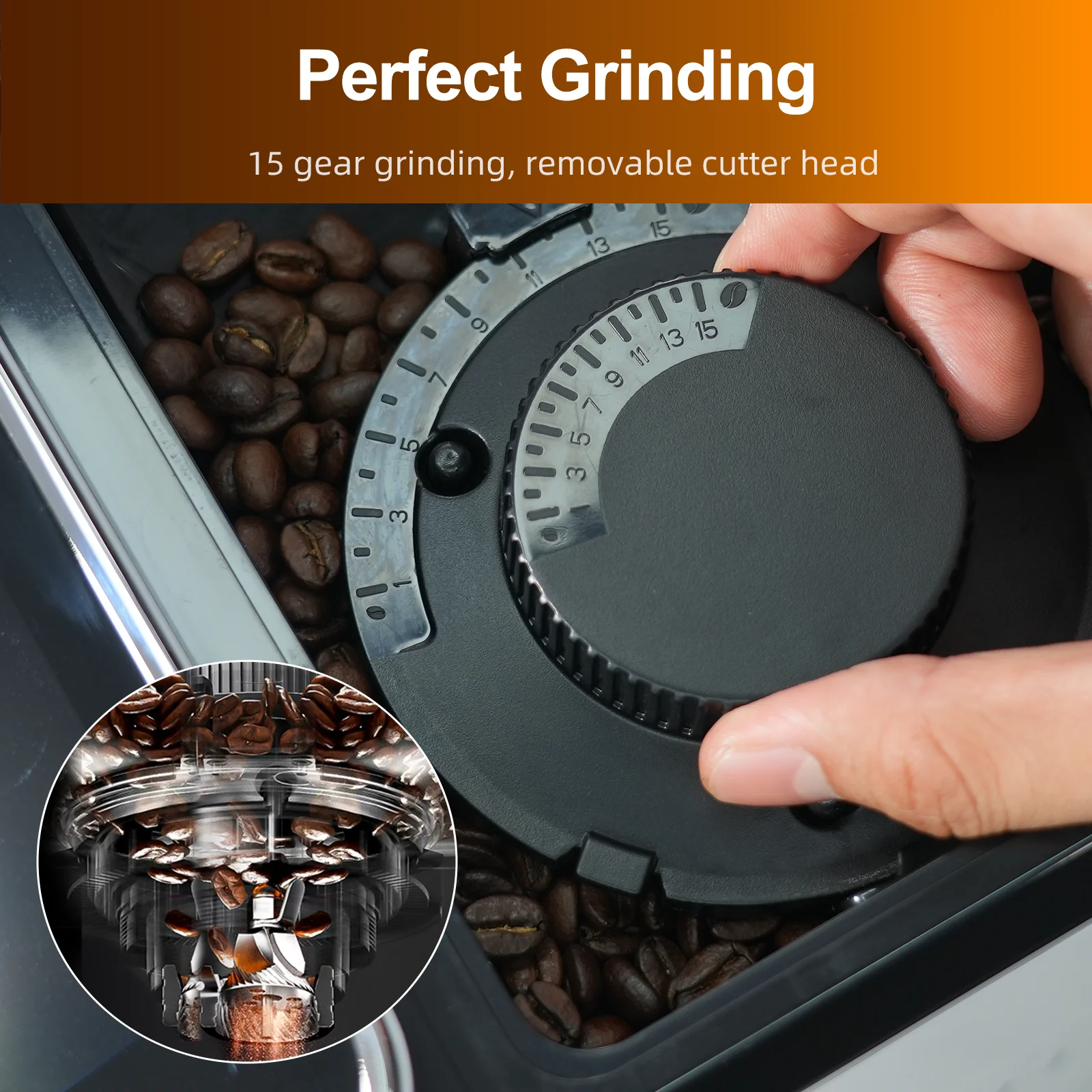 Mcilpoog WS-D5 Automatic Espresso Machine Built-In Milk Frother & Tank 12 Coffee Varieties Touchscreen Ideal For Home Use