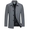 Jackets Business Casual Fleece Liner Woolen Autumn Winter Men Wool Jacket Slim Fit Thick Warm Trench Jackets Mens Brand Outwears 2