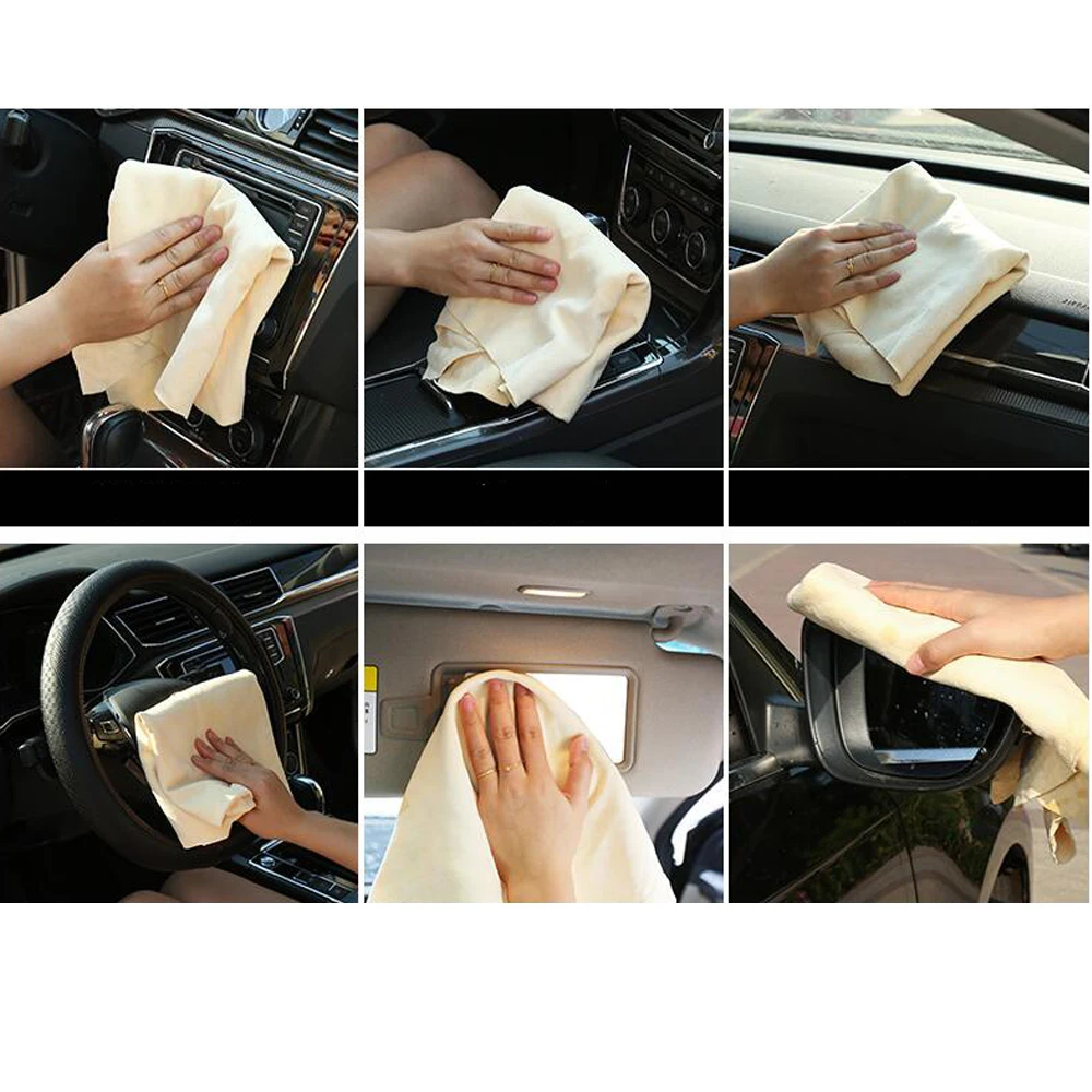 10pcs Premium Chamois Imitation Deerskin Towel Clean Cleaning Car Washing Super Absorbent Dry Cloth 26" x 17"