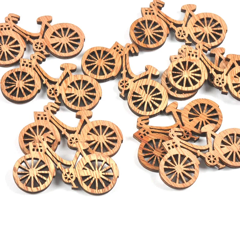 Description Picture 5 of item10pcs Retro Wooden Bicycles Slice DIY Scrapbooking Crafts Embellishment Home Ornament Handmade Supplies Accessories m1676