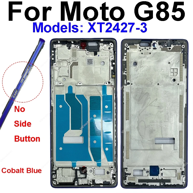 Motorola Moto G75 G85 XT2427-3 중간 프레임 및 LCD 스크린 프레임 측면 버튼이 없는 중간 하우징 프레임 플렉스 케이블 부품