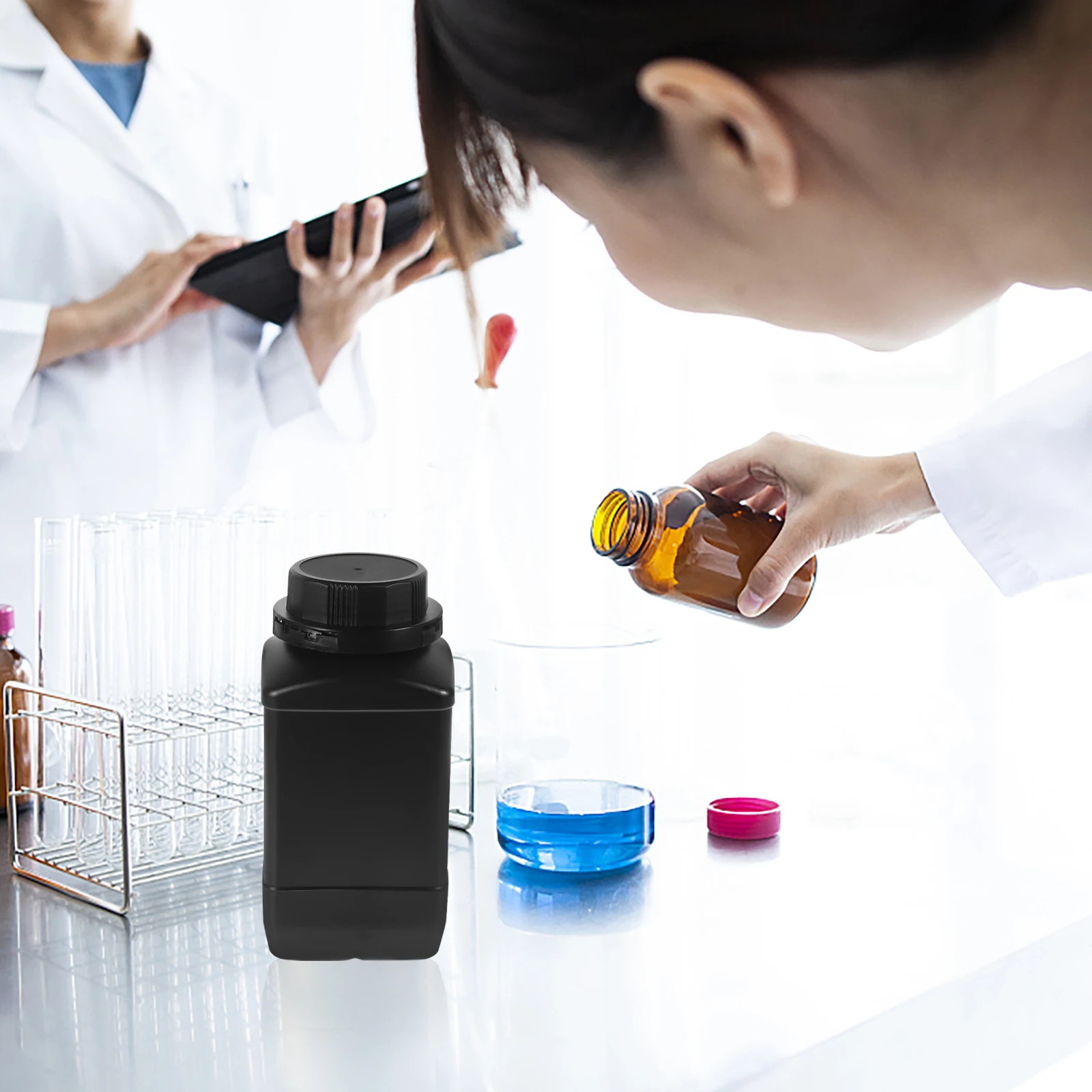 플라스틱 넓은 주둥이 시약병, 밀봉 병, 실험실 샘플, 화학 약품 디스펜서, 1000ml, 2 개