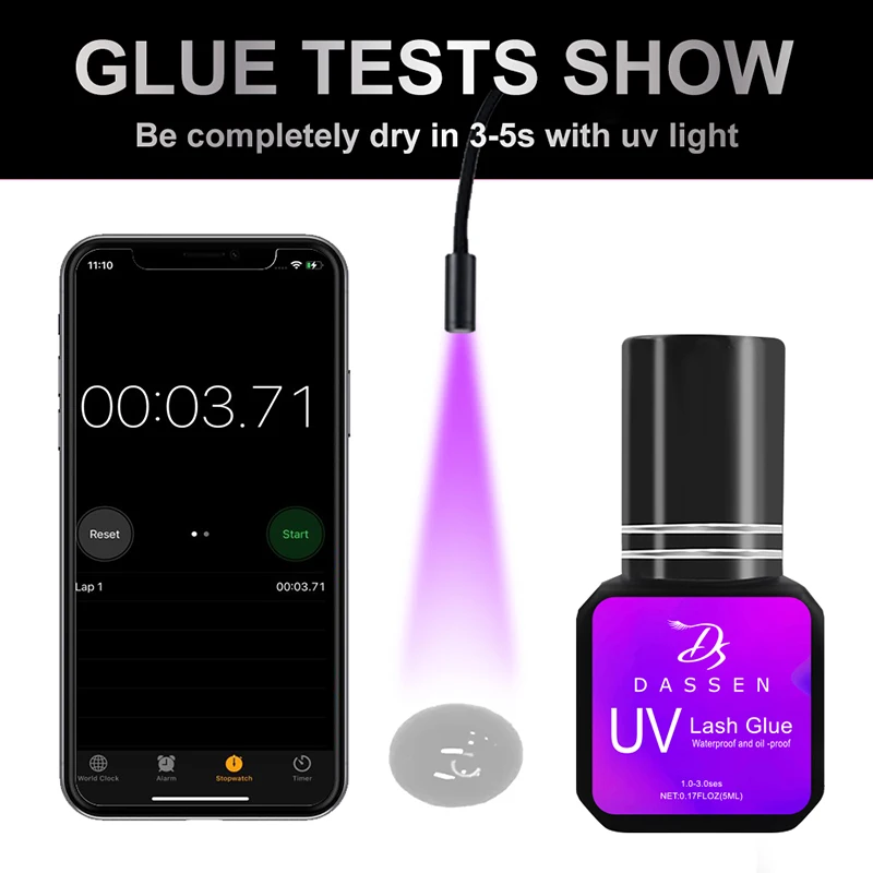 UV Lash Glue Eye Lash Extension Glue 5ml Quick Dry In 1 Second Long-Lasting Waterproof Eyelash Glue UV Glue For Lash Extension 4