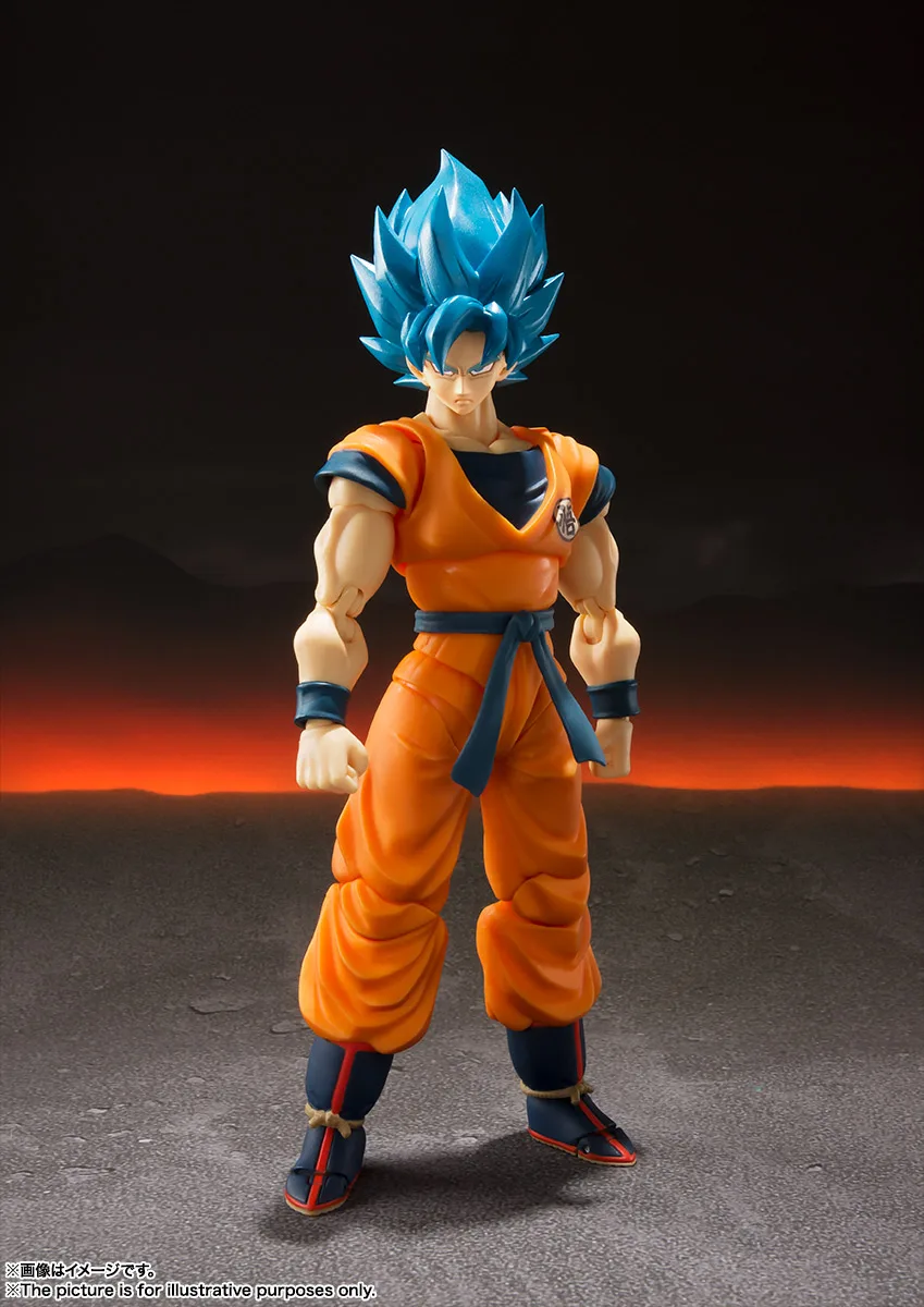 

Original Bandai SHFiguarts Kakarotto Son Goku Anime Figure Toys SHF Super Saiyan Blue Hair Action Moveable Joint PVC Model Gift