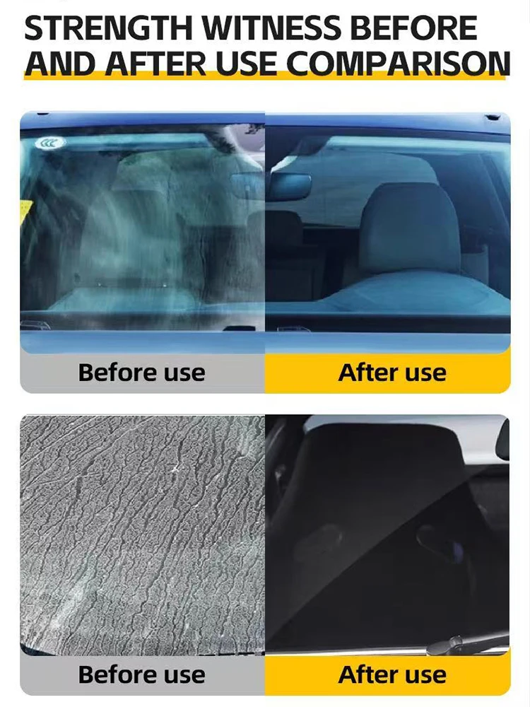 Car Glass Oil Film,Anti-rain Anti-fog,Specialized For Removing Stubborn Heavy Oil Film Coatings and Enhancing Surface Finish