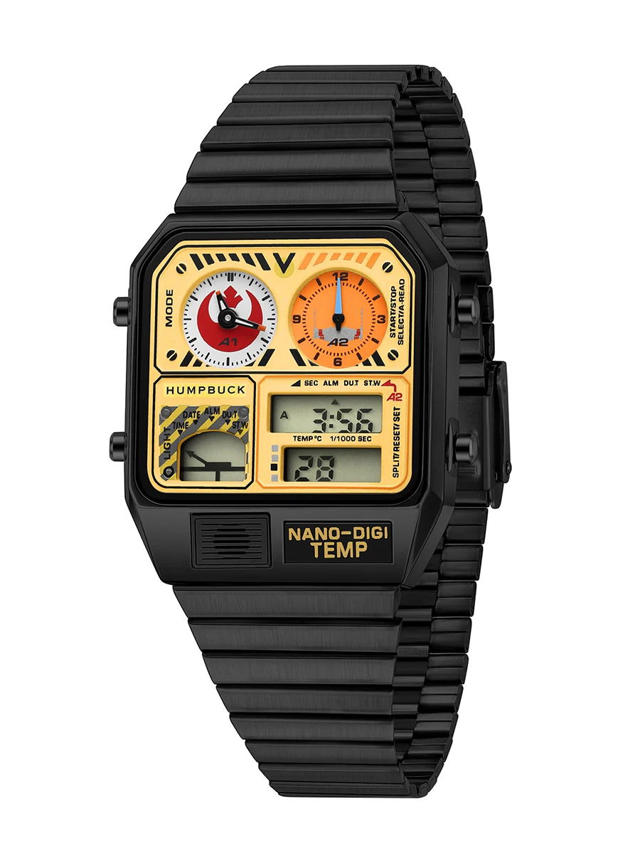 HUMPBUCK Digital Watches for Men Classic Themes Multifunctional Wristwatch with Temperature Stopwatch Dual Time 1/1000 Second 3
