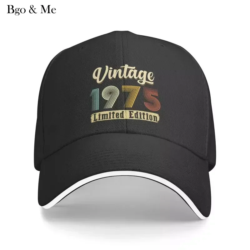 

2024 New Custom Vintage 1975 Baseball Cap Sun Protection Women Men's Adjustable 45 Years Old 45th Birthday Gift Dad Hat Autumn