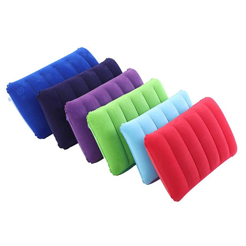Flocking Inflatable Portable Neck Pillow Stored Self Filled Outdoor Travel Business Trips camping