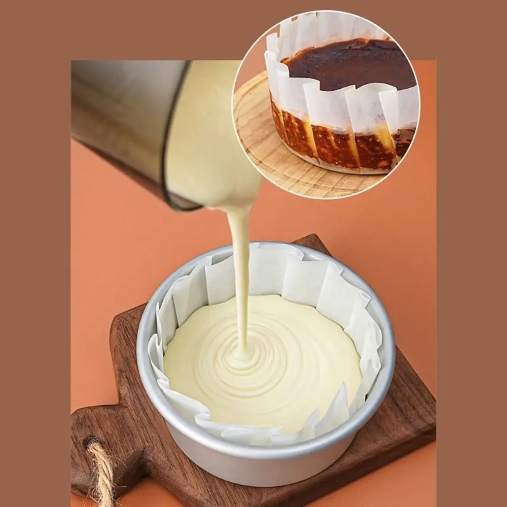 4/6/8inch Foldless Cupcake Liner Baking Cup Basques Cake Paper Paper Cup Disposable Oilproof Cake Wrap for Kitchen Baking