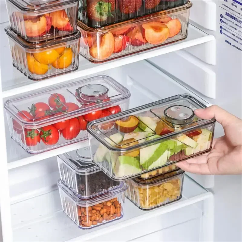 

Прочная Коробка для пищевых продуктов, бытовой полипропилен + ПС, разноцветный Кухонный Контейнер для хранения фруктов, удобная коробка для хранения свежести