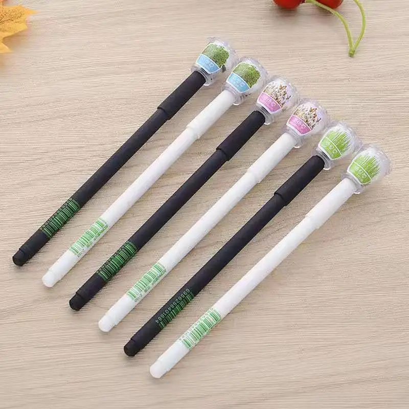 Growing Plant Gel Pens Nature Cultivate Grass 0.5mm Black Ink Pen Leisure School Stationery Cute Children Kids Education Gifts