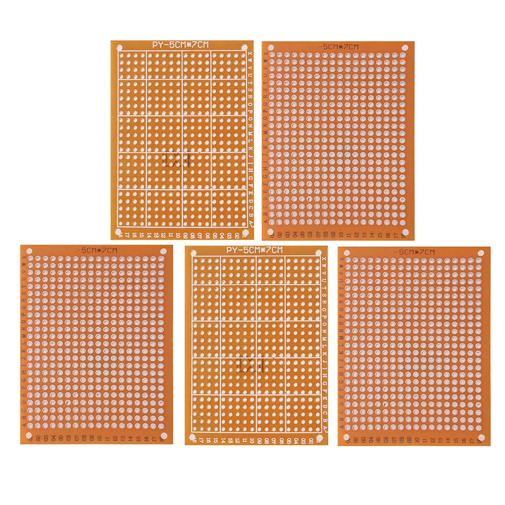 10/20PCS PCB 5x7 Board Yellow Single Side Prototype PCB 5*7cm Universal Circuit Board for DIY Electronic Experiments