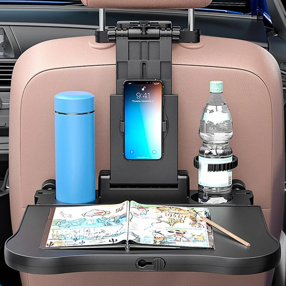 Car Seat Tray Tueou Table - Foldable Backseat Organizer With Phone Holder & Cup Holder For Road Trips Foldable Travel Desk For Car Passengers